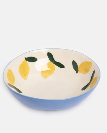 Caroline Gardner - Blue Lemons Stoneware Bowl