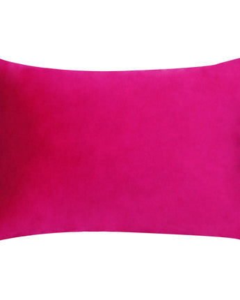 Hot Pink Multicolour Pom Pom cushion. Feather Filled