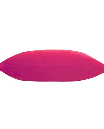 Hot Pink Multicolour Pom Pom cushion. Feather Filled