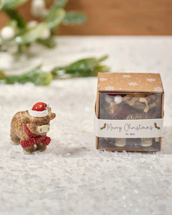 Tiny Highland Cow with keepsake box