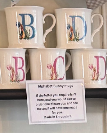 Rabbit Alphabet mugs