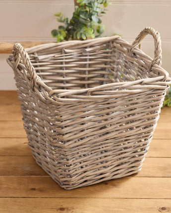 Wicker basket with handles