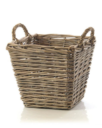 Wicker basket with handles