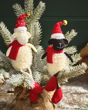 Sheep with a hat and a scarf