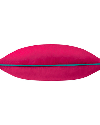 Velvet Cushion in Raspberry & Teal 45 x 45cm