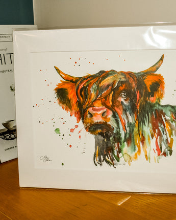 Multicoloured Highland Cow Print