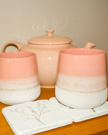 Pastel pink glaze mug