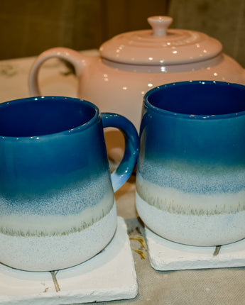 Ocean blue glazed mug