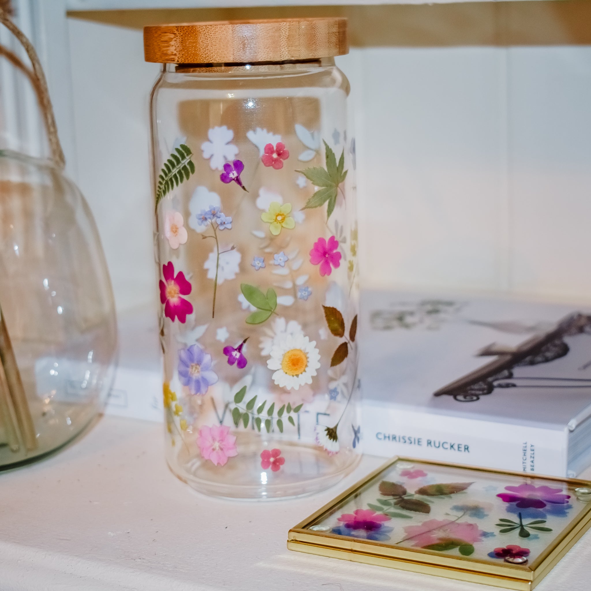 Honey, Bees, and Flowers Please Mason Jar Tumbler