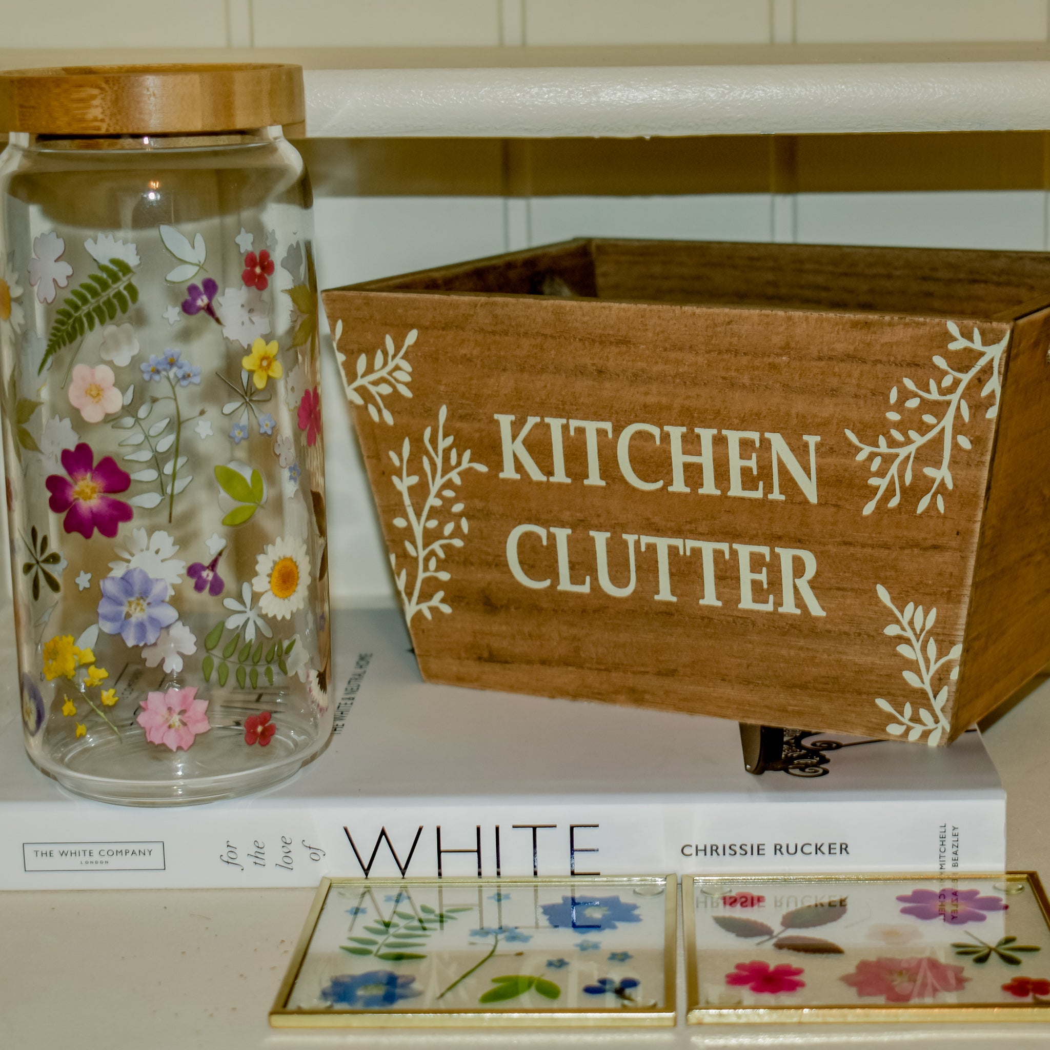 wholesale flower pattern kitchen storage jar