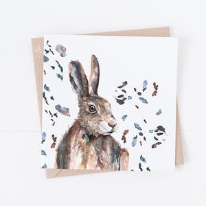 Multicoloured Hare Greeting Card