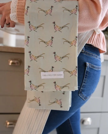 Country Pheasants Single Tea Towel