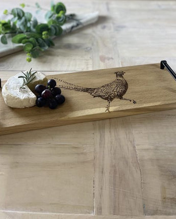 Serving tray with pheasant design