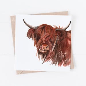 Highland Cow Tongue Greeting Card